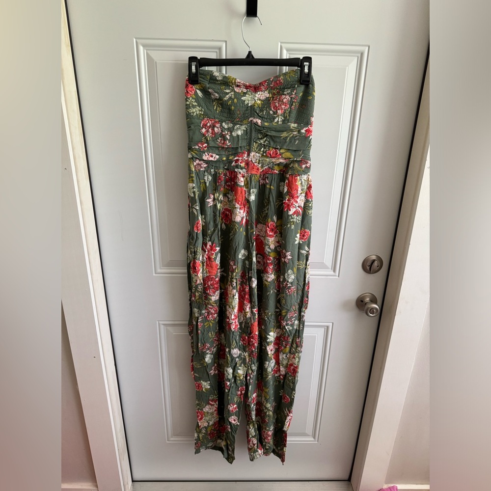 Floral Strapless Jumpsuit